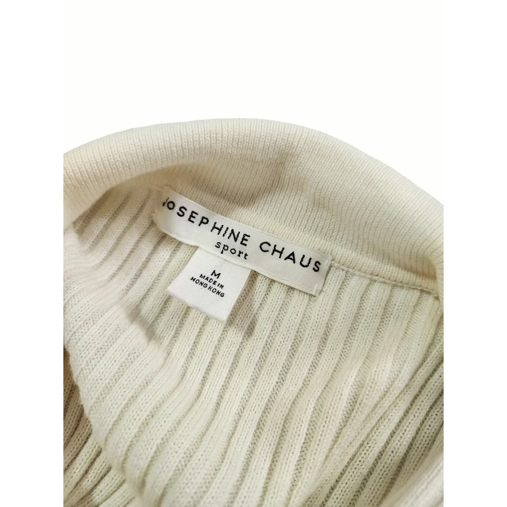 Josephine Chaus Sport Women's‎ Ribbed Long Sleeve V-Neck Collared Sweater Size M
